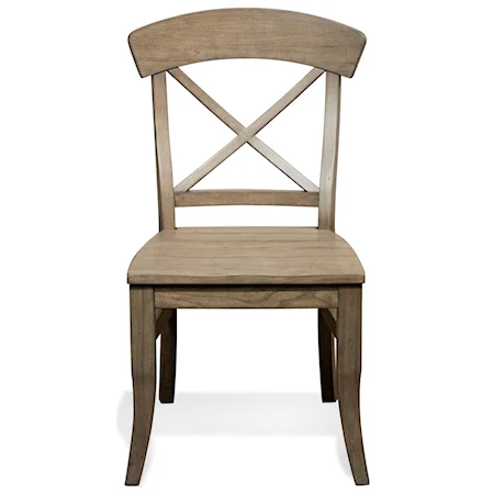 X-Back Dining Side Chair with Saddle Seat